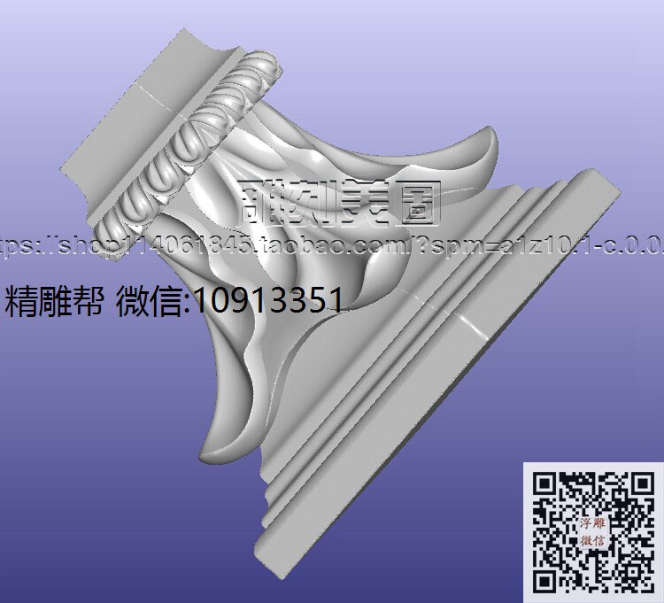 1017-玛润奇　　Ｂ１７８-３９-４脚-xiu_圆雕图立体雕花桌腿3d打印洋花沙发腿圆柱木雕柱腿精雕图浮雕图